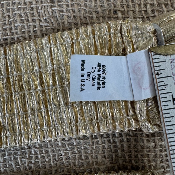 Vintage women’s brand GoodHeart , wide gold metallic stretch belt size S-M 27-32 - Picture 7 of 13